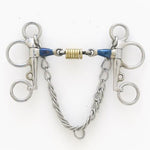 Tom Thumb Pelham with Double Jointed Mouth and Loose Brass Roller Disks